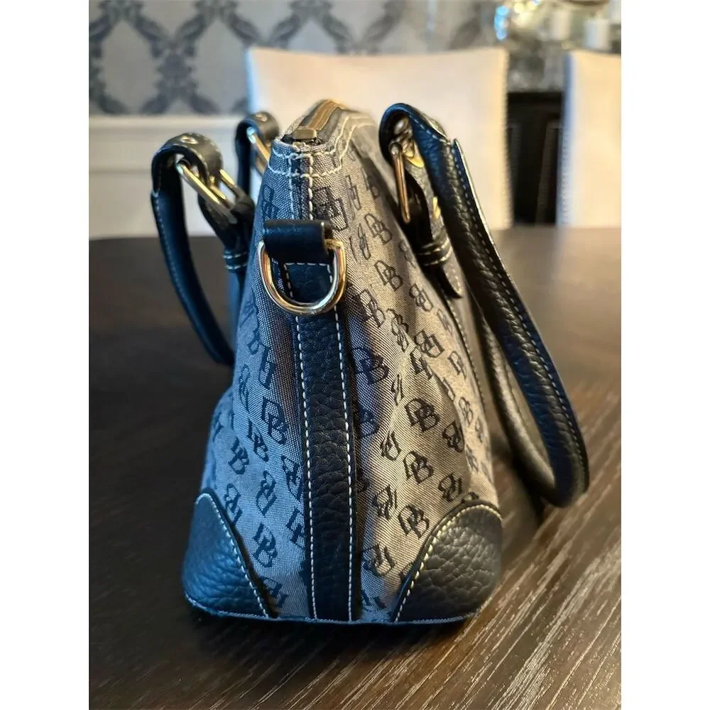 Dooney & Bourke Vintage Classic Women's Monogram Canvas Shoulder Bag Black/Gray - Picture 3 of 11